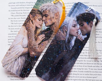 Throne Of Glass Lovers Bookmark Set | Aelin Galathynius + Rowan Whitethorn | Manon Blackbeak +  Dorian Havilliard