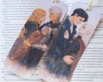 Throne Of Glass Lovers Bookmark Set | Aelin Galathynius + Rowan Whitethorn | Manon Blackbeak +  Dorian Havilliard