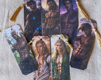 Fantasy Romance Character Bookmarks – Holographic ACOTAR, Throne of Glass, Fourth Wing Inspired