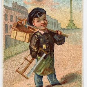 7 CARTÕES COMERCIAIS FRANCESAS. Por volta de 1920, vintage