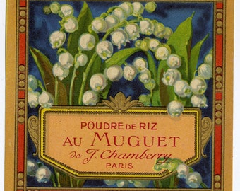 FRENCH PERFUME LABEL, Circa 1930, vintage