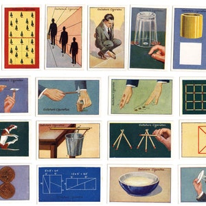 Tricks & PUZZLES-SERIE-ruilkaarten. Complete set van 100, circa 1930, origineel