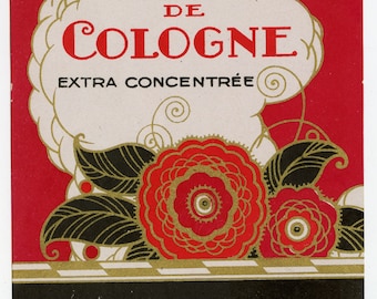 FRENCH PERFUME LABEL, Circa 1930, vintage