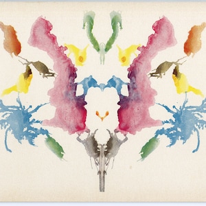 RORSCHACH-PRÜFUNGSKARTE. Um 1940, Original & Vintage.