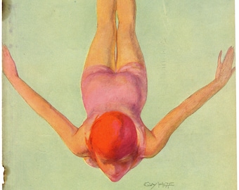 MAGAZINE COVER - Woman Diving. Circa 1920. Original & vintage