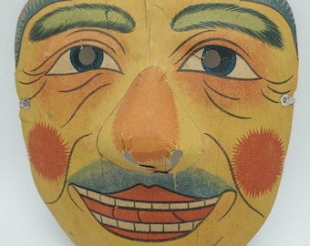 5 ANTIQUE PAPER MASKS - Circa 1940, vintage