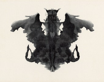 RORSCHACH TEST CARD. Circa 1940, original & vintage.