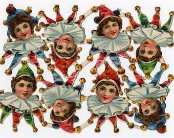 VINTAGE JESTERS , die cut, 1910