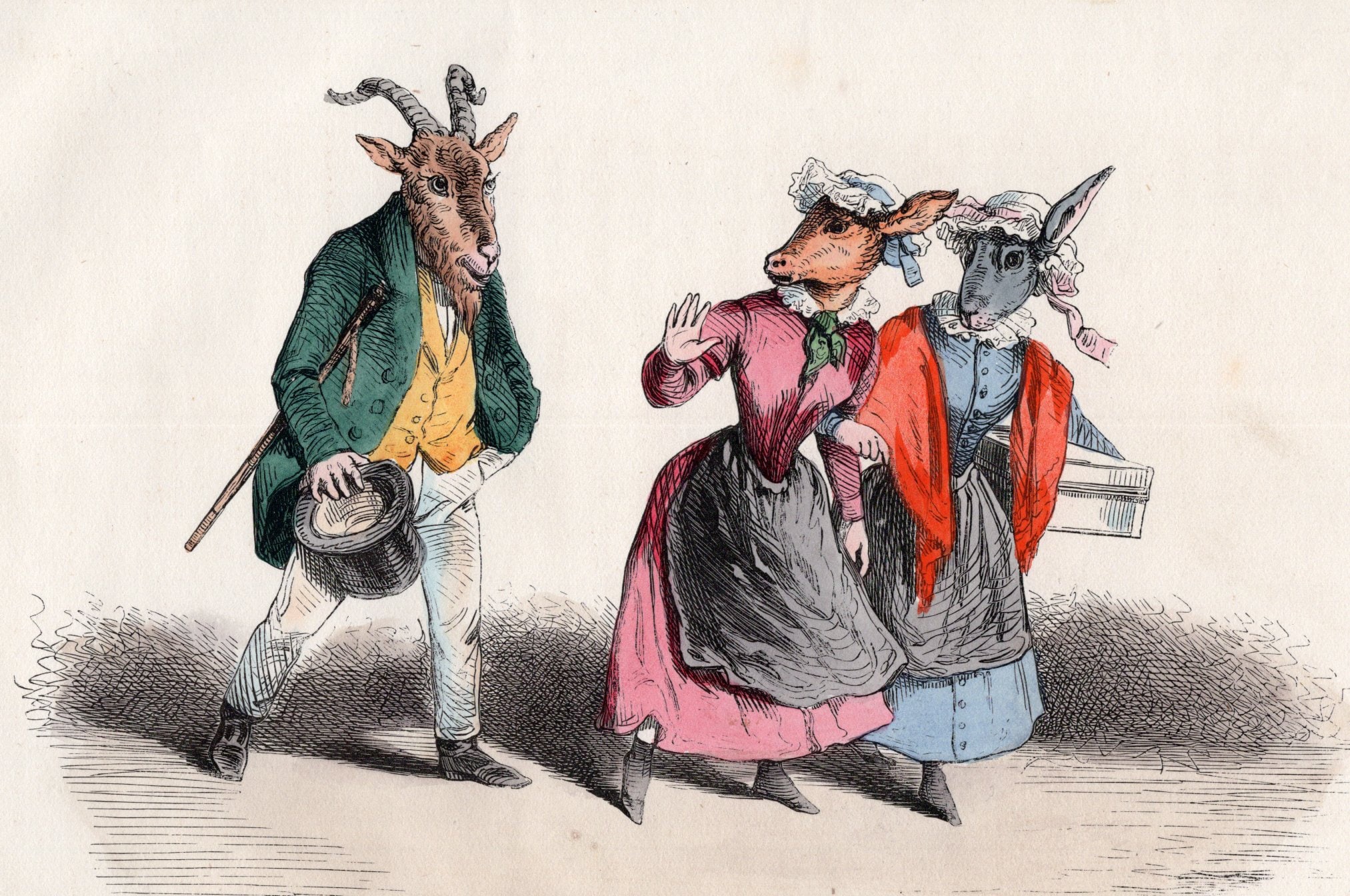 FRENCH ILLUSTRATION - Hand Colored, J.J.GRANDVILLE