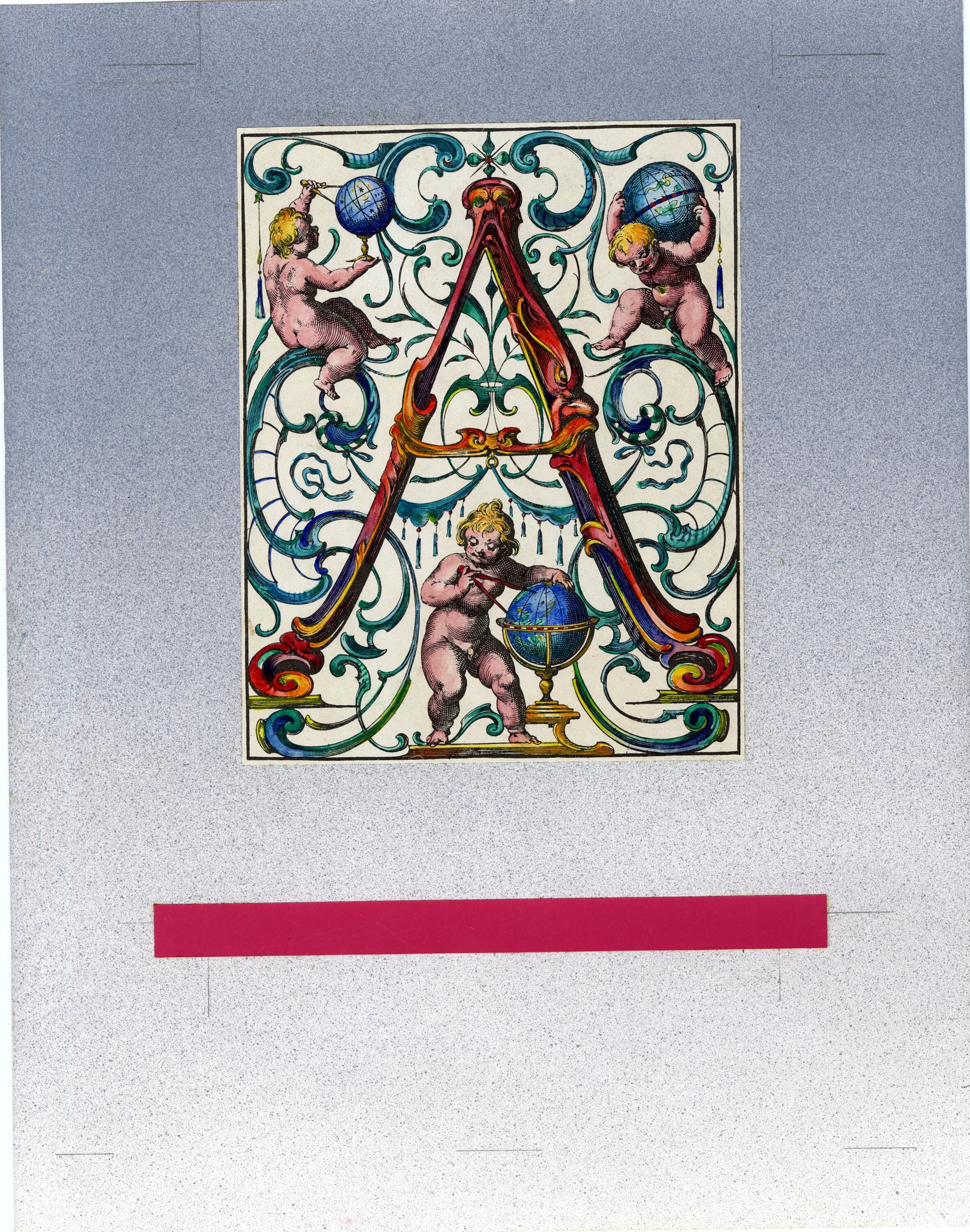 Rococ Letters HAND COLORED LETTER A. Rococo Motif - Etsy