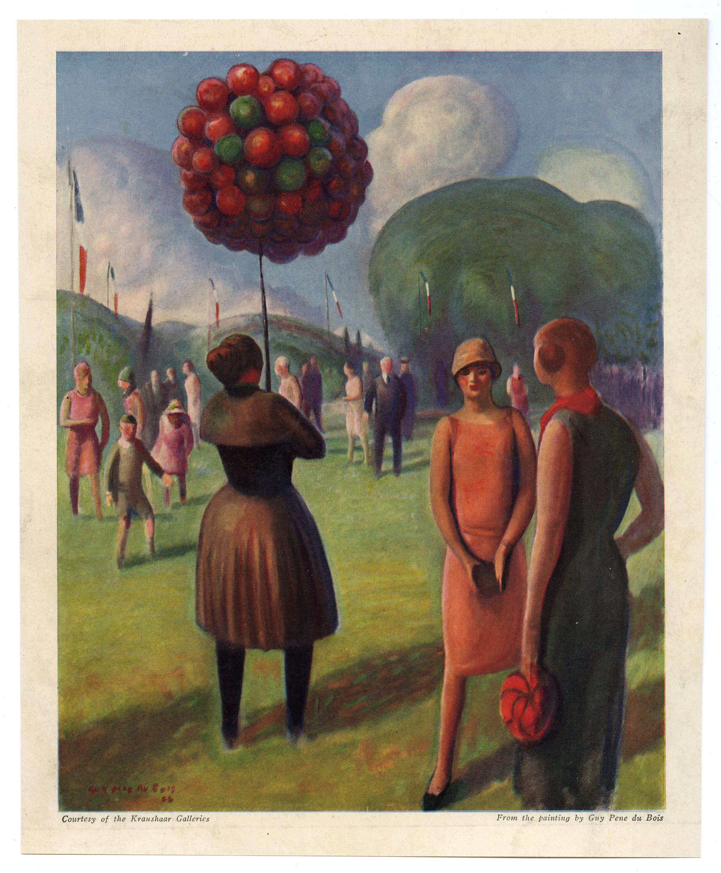 LITHOGRAPH Of FRENCH PAINTING. Circa 1930, vintage