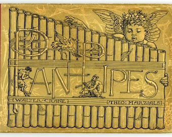WALTER CRANE - Pan Pipes, children's song book.  Circa 1890, original &  vintage