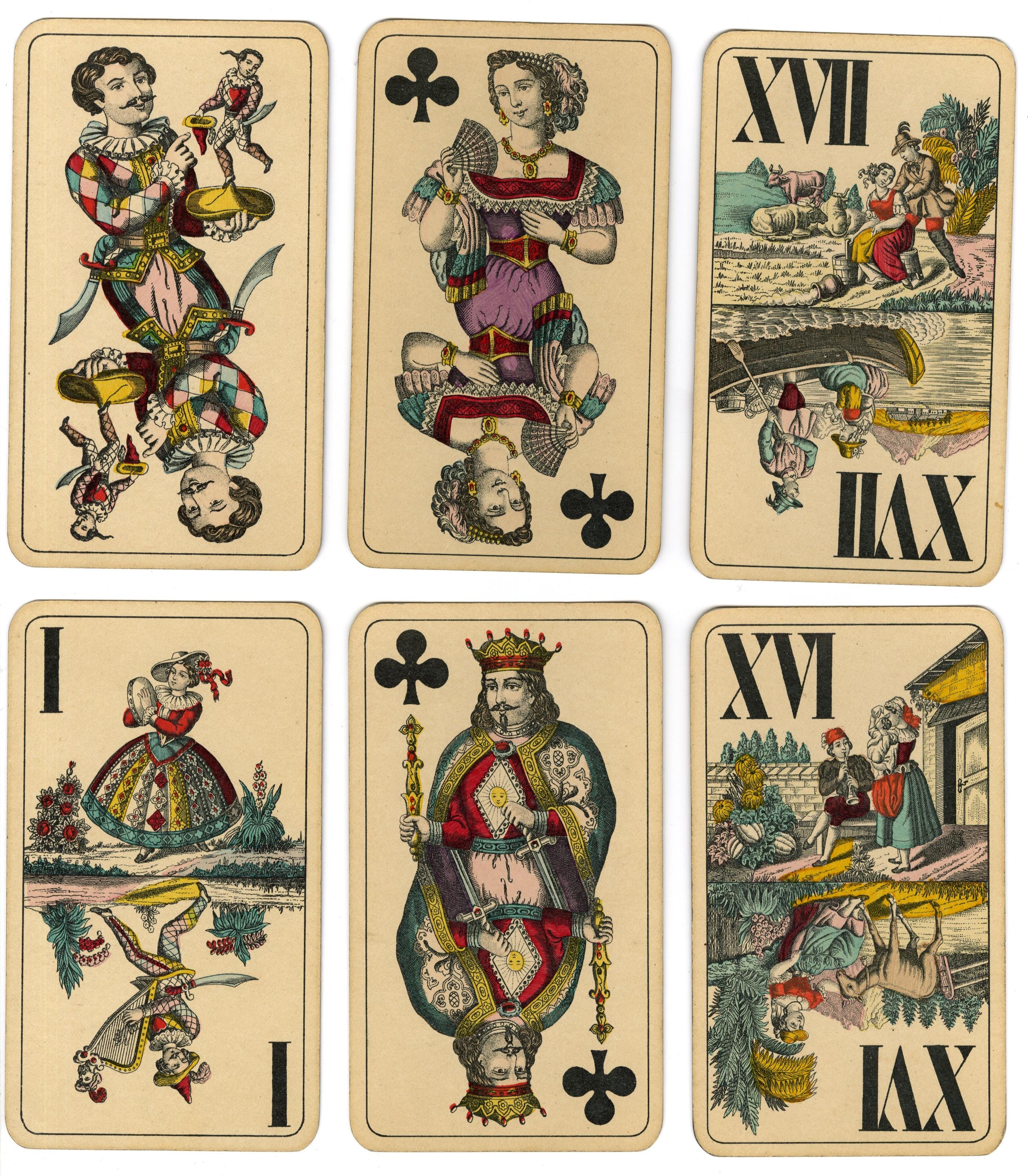 フランス　アンティーク　 タロットカード 1890年 アンティーク タロットカード 全56枚 - GRIMAUD - : LES