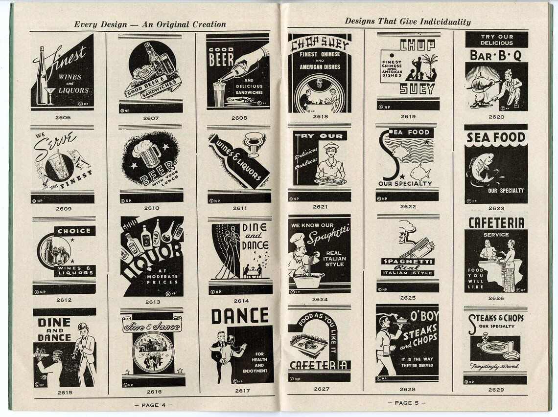 MATCHBOOK CATALOG STOCK Cuts. Circa 1930, Original & Vintage. Etsy