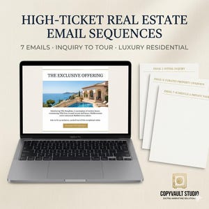 Luxury Real Estate Email Templates | High-Ticket Property Nurture Sequence | 7 Emails Inquiry to Tour | Digital Download Word Doc