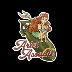 Ariel Assault / Disney Sticker / Disney Decal / Little Mermaid Sticker / Water Bottle Sticker / Laptop Decal / Die-cut Sticker