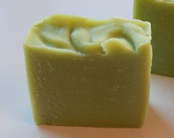 Green Lemongrass Essential Oils Soap Bar | Handcrafted in Salem, Mass. | 4oz | 100% Vegan