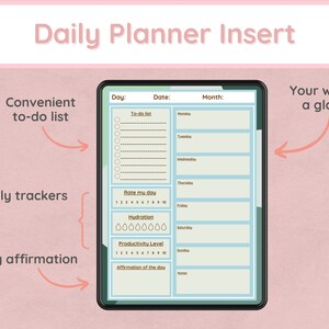 Daily Digital Planner Insert | Printable Planner Insert | Printable Daily Planner Insert | GoodNotes Planner Insert |