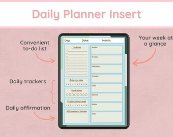 Daily Digital Planner Insert | Printable Planner Insert | Printable Daily Planner Insert | GoodNotes Planner Insert |