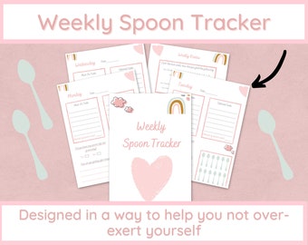 Weekly Spoon Tracker | Spoon Theory Journal | Spoonie Journal | Fatigue Friendly Journal | Chronic Illness Friendly Journal