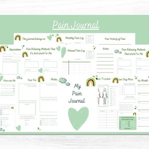 Personal Printable Pain Journal | Chronic Pain Tracker | Printable Pain Tracker | Pain Management Journal | Online Digital Planner