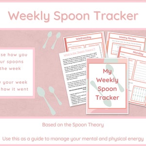 Weekly Spoon Tracker | Spoon Theory Journal | Spoonie Journal | Fatigue Friendly Journal | Chronic Illness Friendly Journal