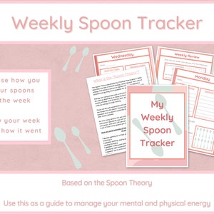 Weekly Spoon Tracker | Spoon Theory Journal | Spoonie Journal | Fatigue Friendly Journal | Chronic Illness Friendly Journal