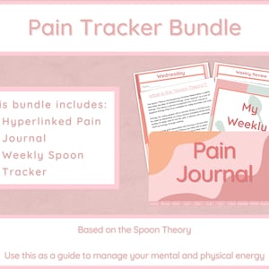PAIN TRACKER BUNDLE | Hyperlinked Pain Journal | Weekly Spoon Tracker | Spoon Theory Journal | Spoonie Journal | Chronic Pain Planner