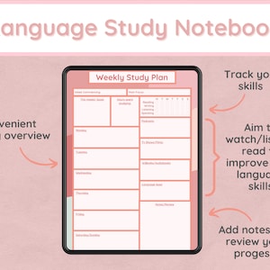 Notebook per la pianificazione dell&#39;apprendimento delle lingue/Pianificatore digitale per l&#39;apprendimento delle lingue/Pianificatore delle lingue per iPad/Diario di studio