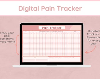 Digital Monthly Pain Tracker | Pain Tracker Goodnotes | Chronic Pain Planner Printable | Symptoms Tracker |