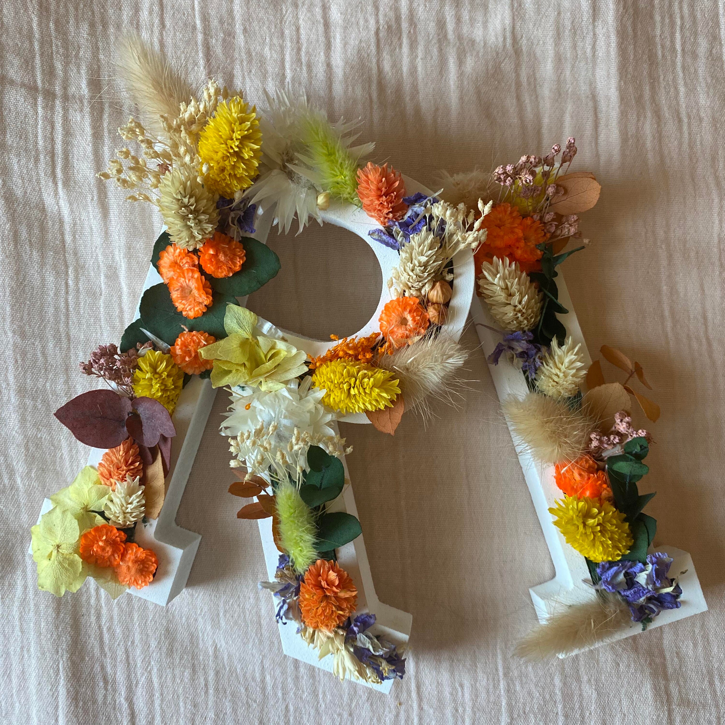 Lettre Fleurie en Fleurs Séchées