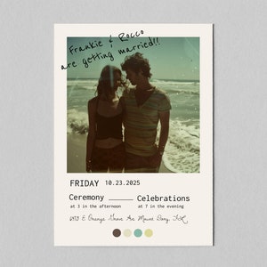 Moderne Hochzeitseinladung Vorlage | Moderne Hochzeitseinladung | Polaroid-Hochzeitseinladung | Foto-Hochzeitseinladung | Bearbeitbare Vorlage M5
