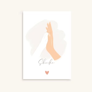 Cartel de perro, mano contra pata, amor eterno, personalizado
