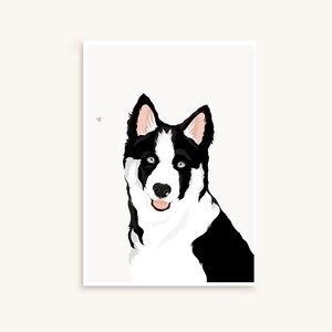 Animaux illustration/portrait personnalisée minimaliste, chats chiens chevaux nac image 4