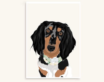 Tierillustration/personalisiertes minimalistisches Porträt, Katzen, Hunde, Pferde, Nac