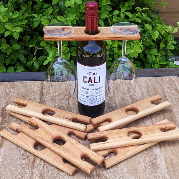 Wood Wine Caddy, Wine & Bottle Caddy, Wine Glass Caddy, Wooden Wine Caddies, Wine Bottle Holder, Wine Wing Holder, Wine Butler, Wine Glass