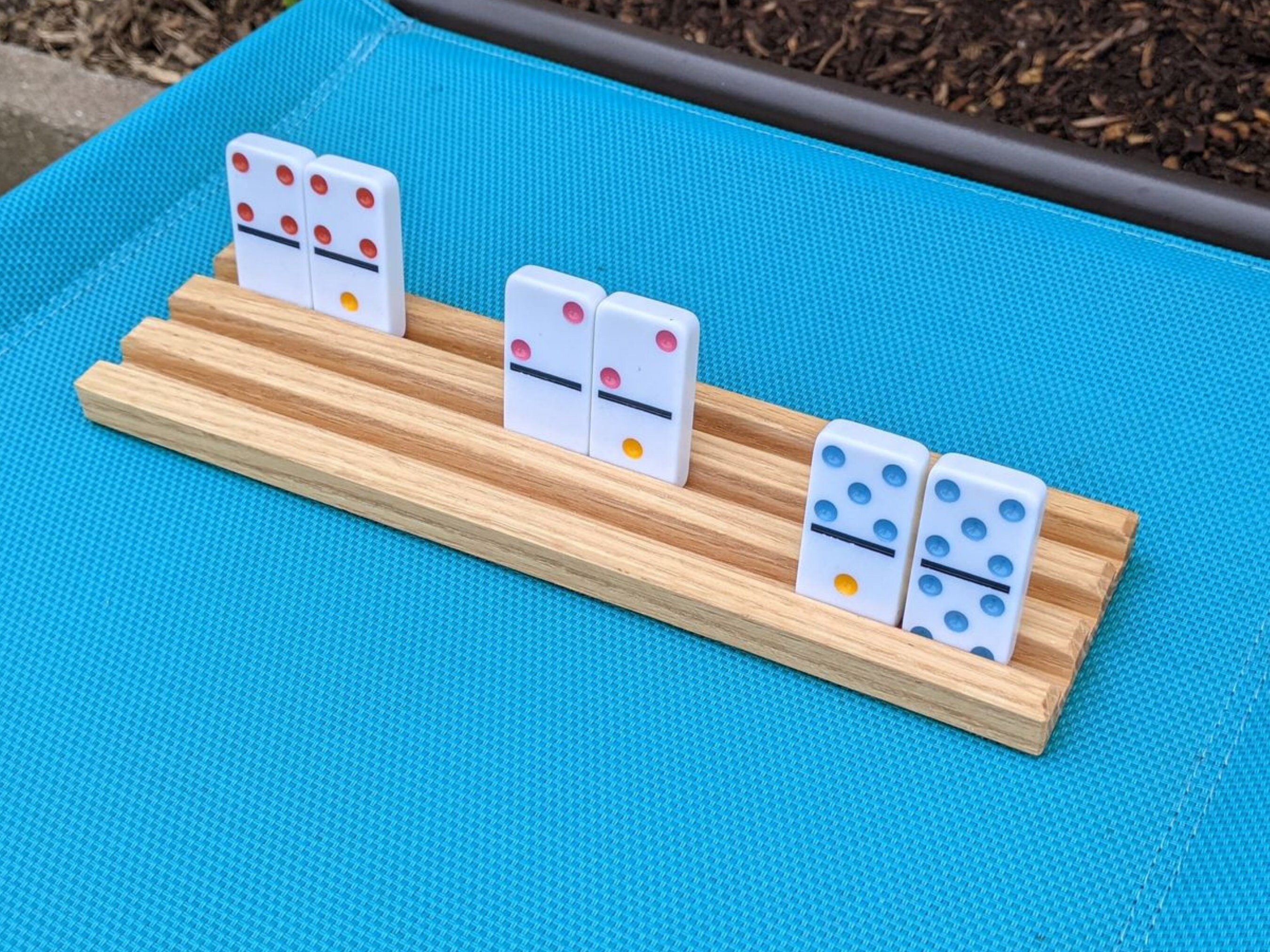 Two Wooden Domino Stands | Wood Domino Racks | Domino Game Holders ...