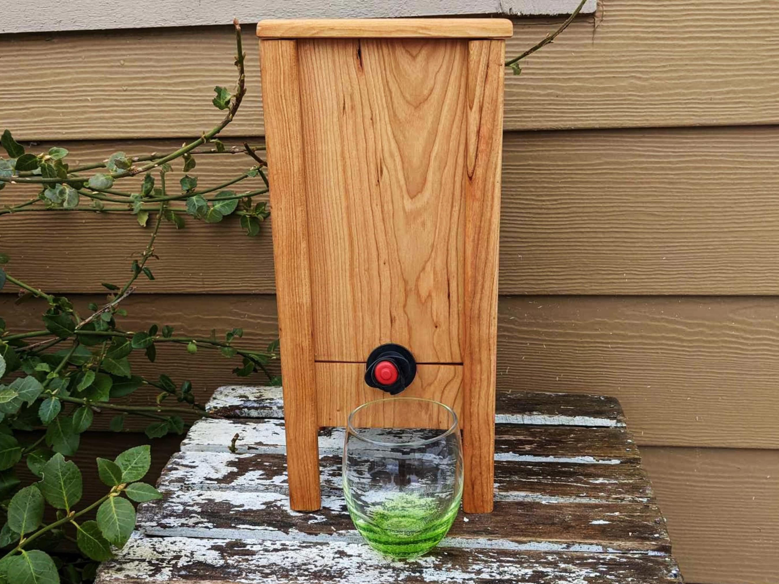 Cherry Wood Wine Box, Wooden Wine Bag Holder, Wine Box