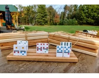Four Domino Holders | Domino Holder Set | Wooden Domino Holder | Domino Rack | Wood Domino Holders | Domino Stand Set | Holder For Dominos