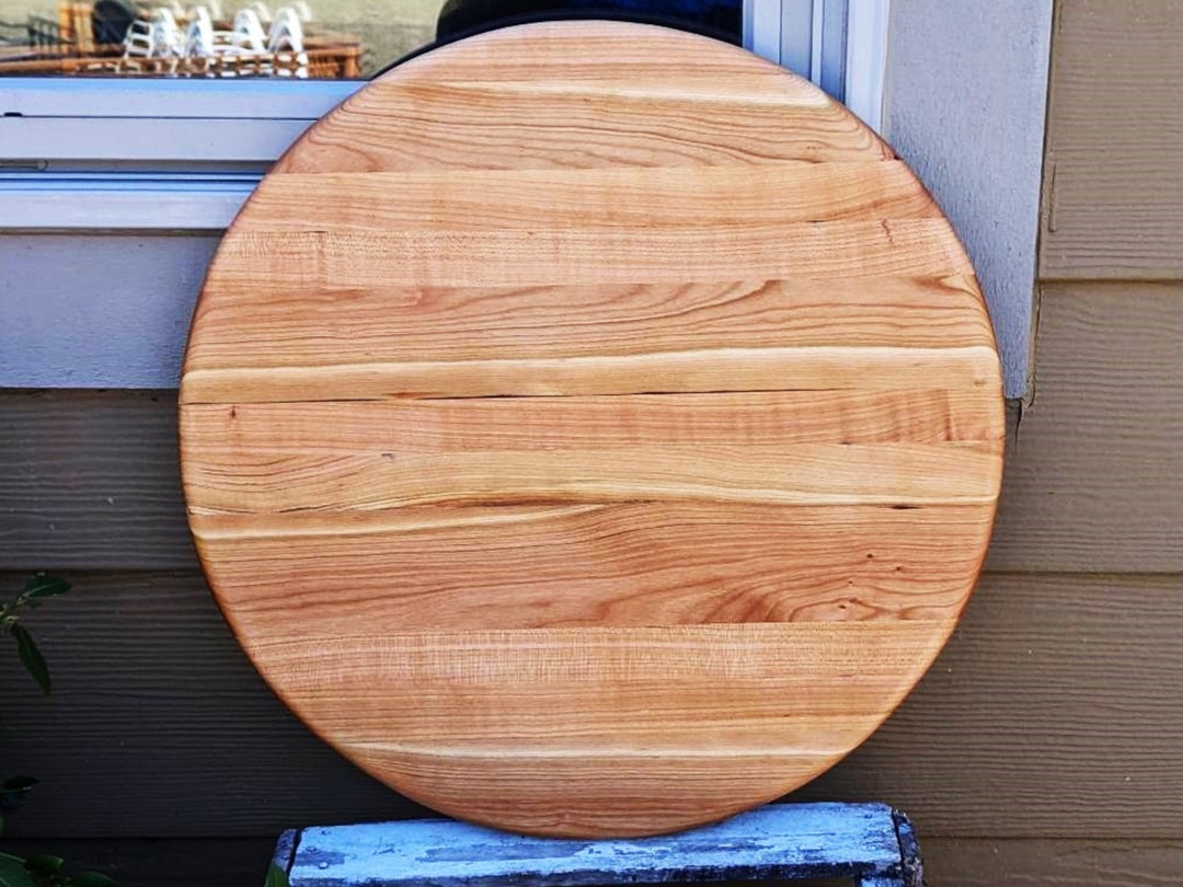 Large Cherry Wood Round Pizza Tray Wooden Pizza Serving Platter 18.25