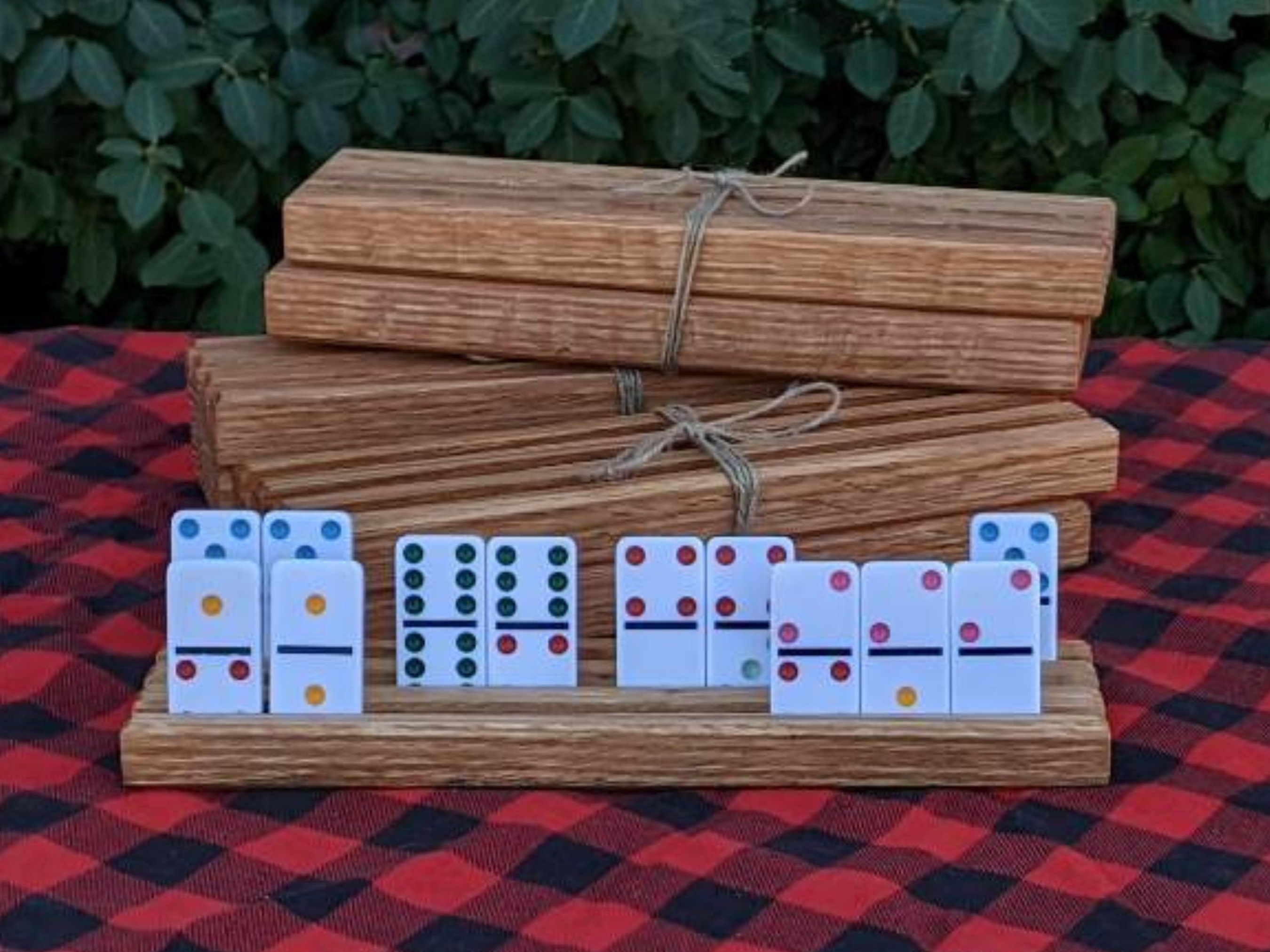 Two Domino Stands | Domino Holder Set | Wooden Domino Holder | Domino Rack | Wood Domino Holders | Domino Stand Set | Holder For Dominos