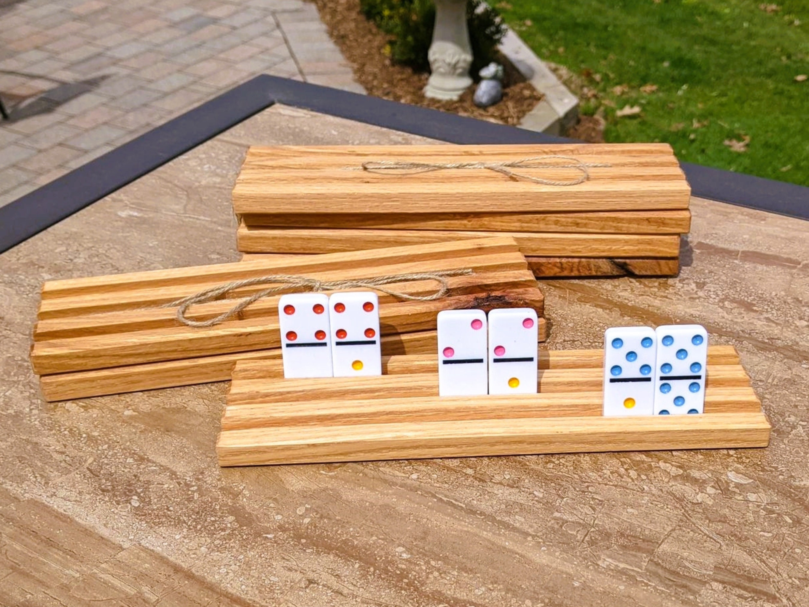 Rack Wooden Domino Holder Set of two 