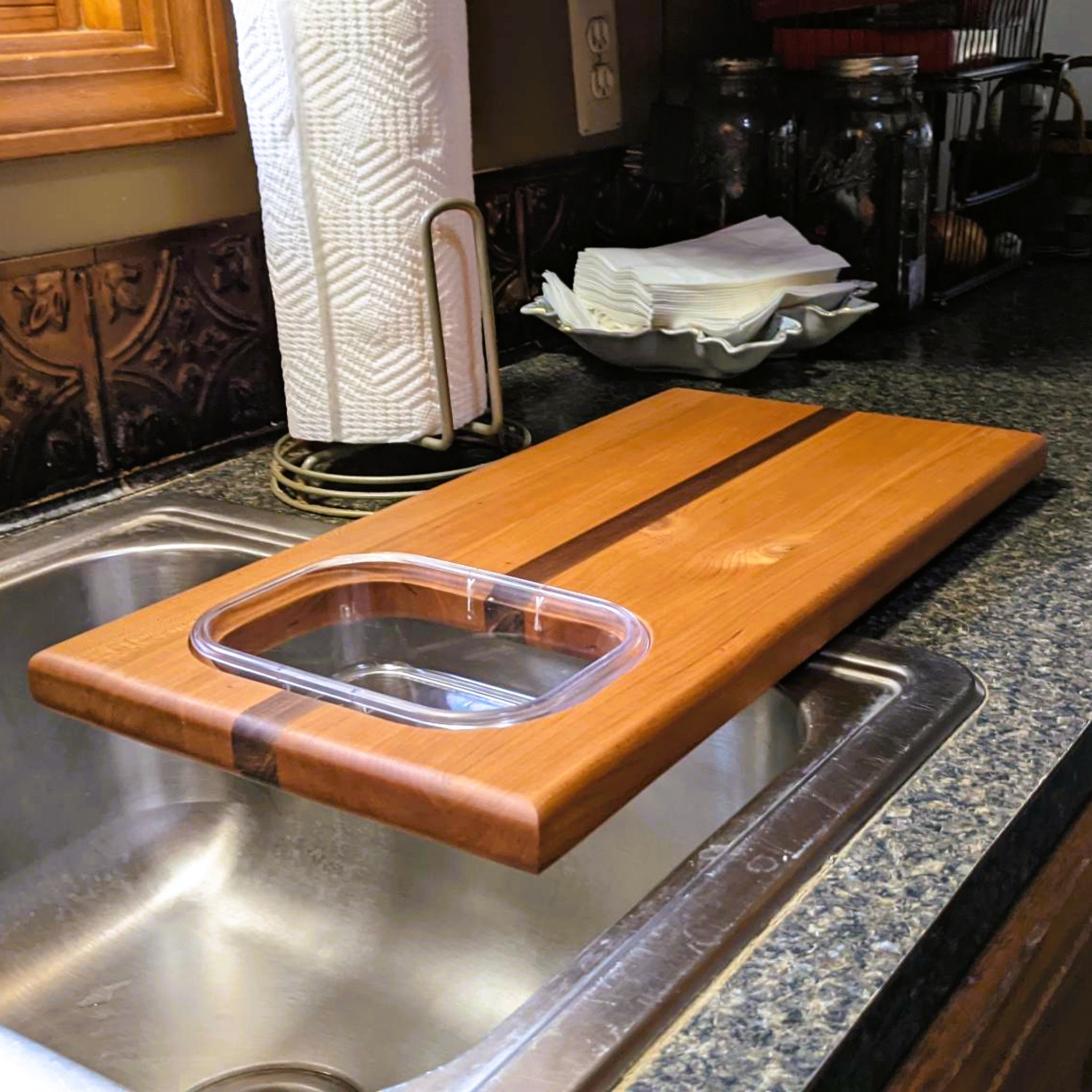 Over The Sink Large Cutting Board With Colander Set