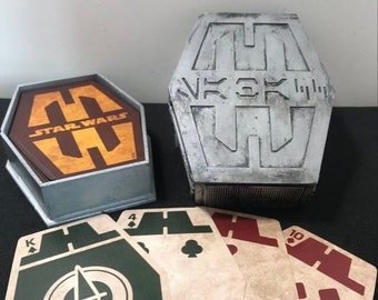 SABACC - Custom Deck Box for "Aquarius" Sabacc-Shaped Playing Cards - Star Wars Themed