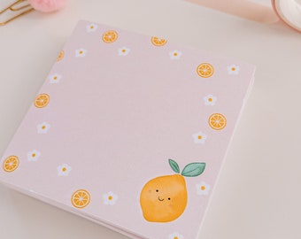 SMILING LEMON Sticky Notes | post-it | notes | notepad | memo | posts | stationery | fruity collection | cute