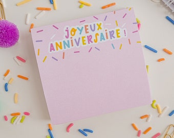 Notes autocollantes JOYEUX ANNIVERSAIRE | post-it | notes | notepad | memo | messages | papeterie | collection de la rentrée