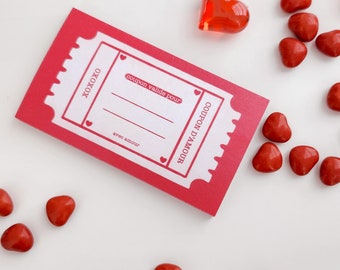 Notes autocollantes COUPONS D'AMOUR | post-it | notes | notepad | memo | messages | papeterie | collection de la St-Valentin