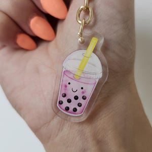 Porte-clés acrylique BUBBLE TEA | keychain | breloque | attache | boisson