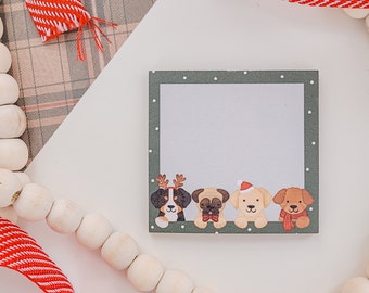 FESTIVE PUPPIES Sticky Notes | post-it | notes | notepad | memo | posts | stationery | holiday collection