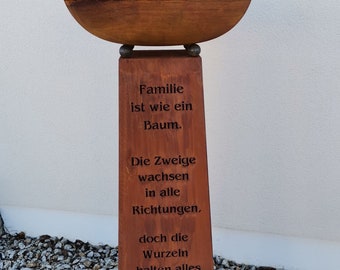 Pflanzsäule Familienbaum - Edelrost